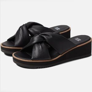 Eileen Fisher Bene Wedge Platform Black Sandal